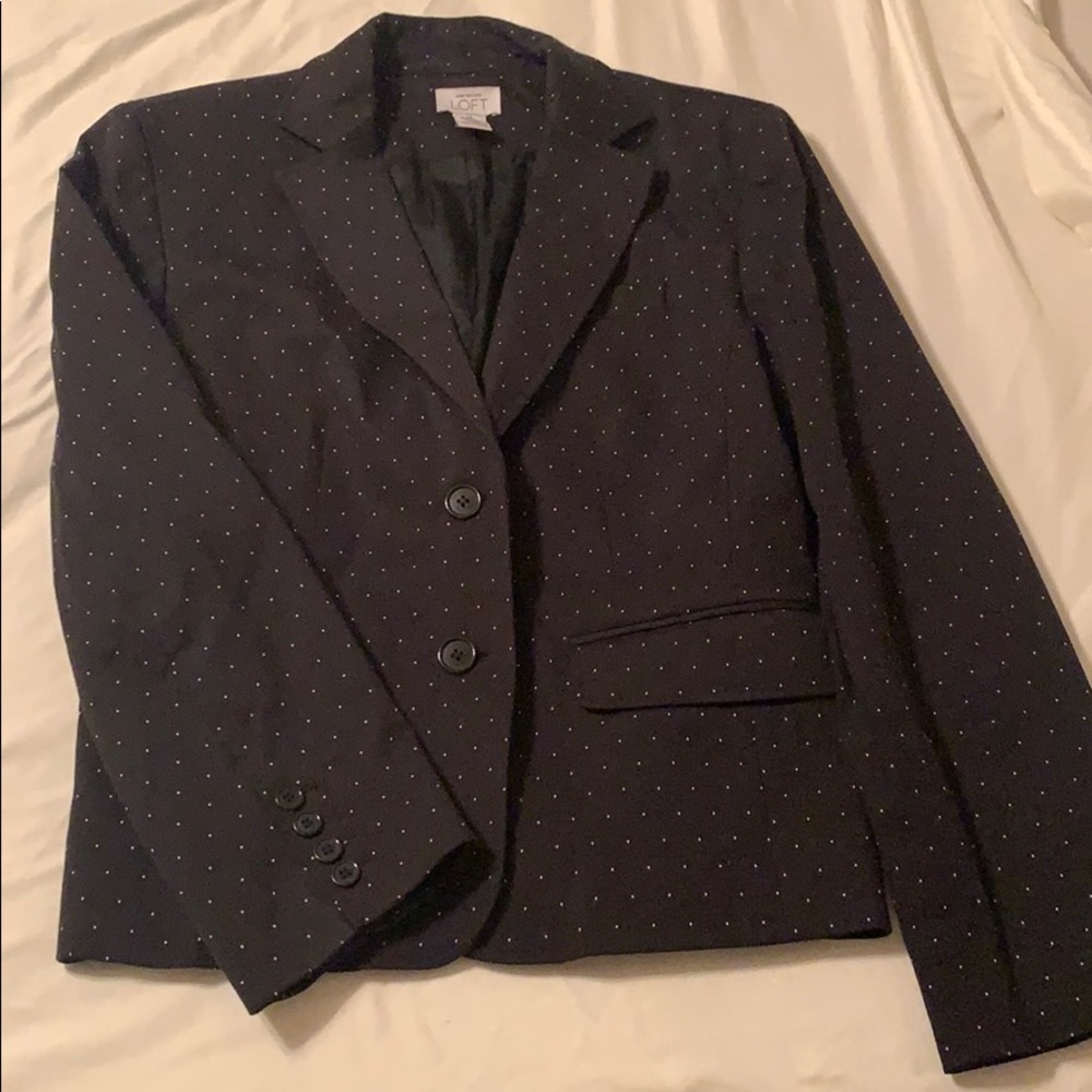 Black blazer with white polka dots